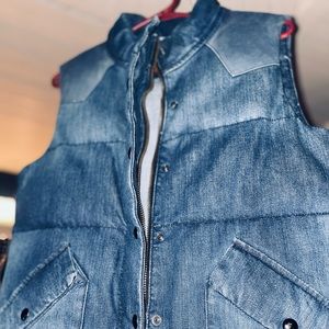 Gap denim quilted vest